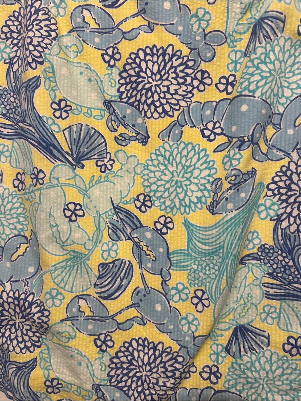 Lilly Pulitzer - Seafood Salad Lobster Print Skirt - Blue & Yellow - Size: 8 - Picture 2 of 7